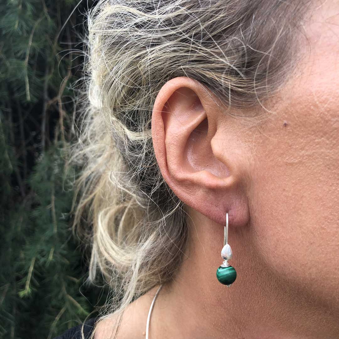 Orecchini Argento 925 Malachite