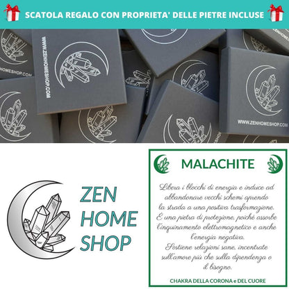 MALACHITE Verde - Bracciale regolabile in acciaio inossidabile e pietre naturali da 8 mm - Zen Home