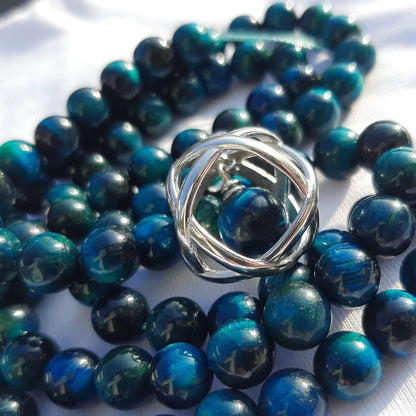 OCCHIO DI TIGRE BLU - Ciondolo Genesa in acciaio inossidabile - Zen Home