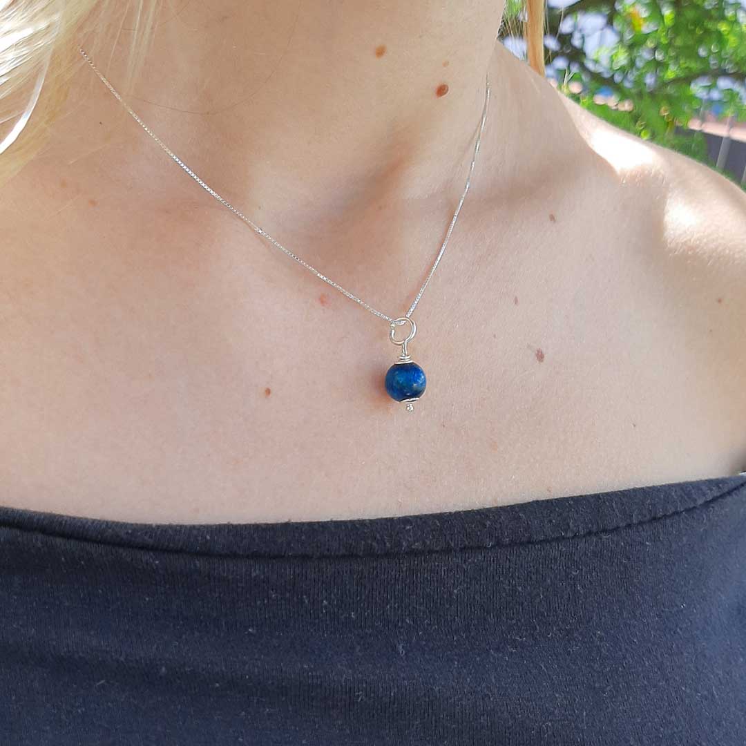 OCCHIO DI TIGRE BLU - Collana in Argento 925 - Zen Home