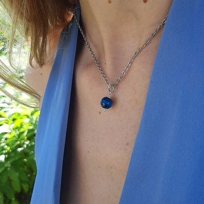 OCCHIO DI TIGRE BLU - Collana regolabile in acciaio inossidabile free nickel - Zen Home