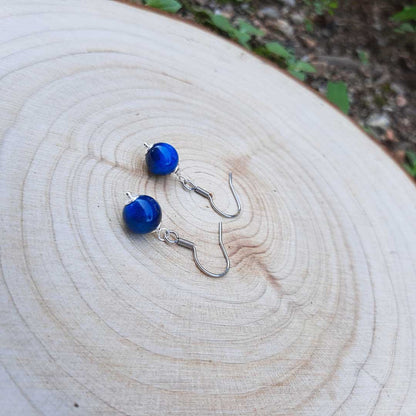 OCCHIO DI TIGRE BLU - Orecchini in acciaio inossidabile free nickel - Zen Home