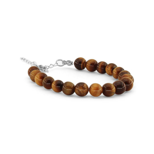 OCCHIO DI TIGRE ORO - Bracciale regolabile in acciaio inossidabile e pietre naturali da 8 mm - Zen Home