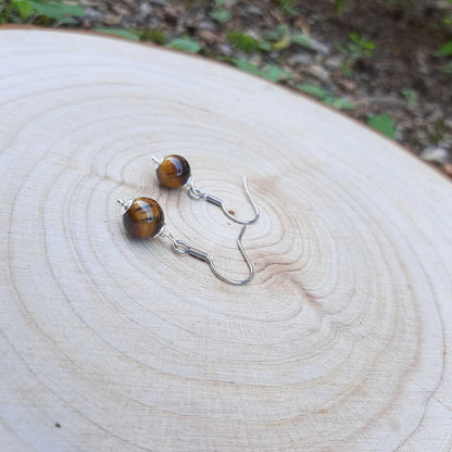 OCCHIO DI TIGRE ORO - Orecchini in acciaio inossidabile free nickel - Zen Home