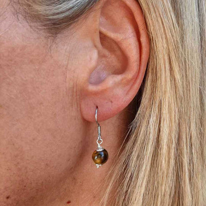 OCCHIO DI TIGRE ORO - Orecchini in acciaio inossidabile free nickel - Zen Home