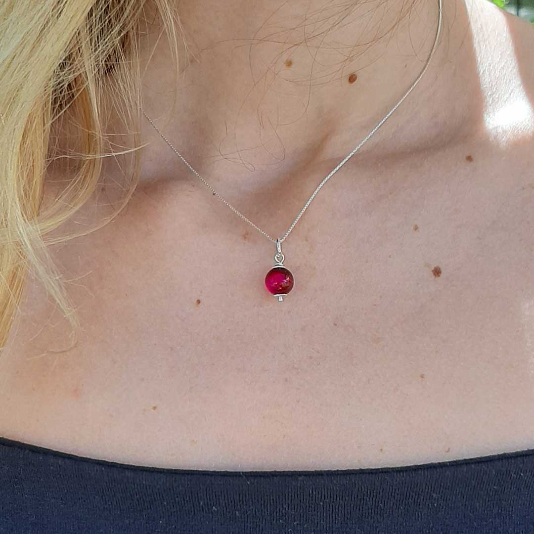 OCCHIO DI TIGRE ROSA - Collana in Argento 925 - Zen Home