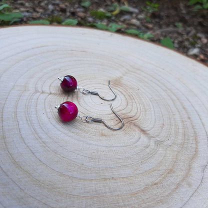 OCCHIO DI TIGRE ROSA - Orecchini in acciaio inossidabile free nickel - Zen Home