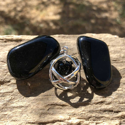 ONICE NERA - Collana Regolabile Ciondolo Genesa in acciaio inossidabile con pietra naturale - Zen Home