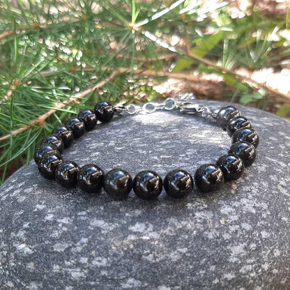 OSSIDIANA - Bracciale regolabile in acciaio inossidabile e pietre naturali da 8 mm - Zen Home