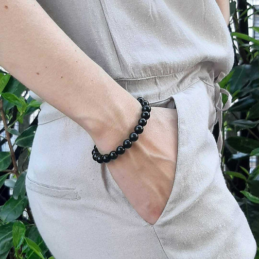 OSSIDIANA - Bracciale regolabile in acciaio inossidabile e pietre naturali da 8 mm - Zen Home