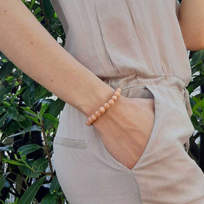 PIETRA DEL SOLE - Bracciale regolabile in acciaio inossidabile e pietre naturali da 8 mm - Zen Home
