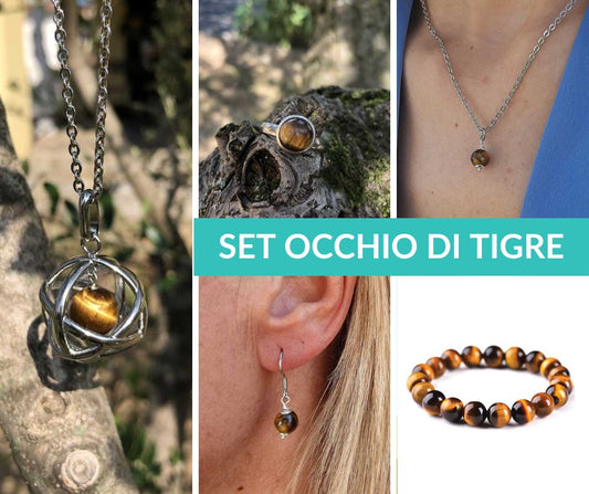 Set di 5 prodotti in pietra naturale Occhio Di Tigre - Zen Home