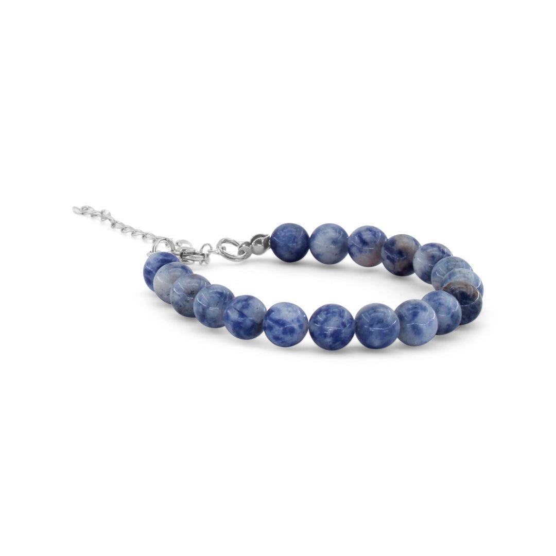 SODALITE Blu - Bracciale regolabile in acciaio inossidabile e pietre naturali da 8 mm - Zen Home